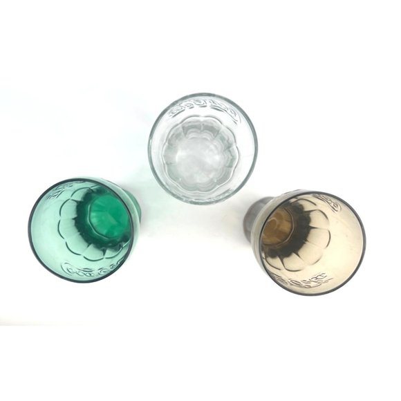 Vintage Coca Cola Glasses 16 oz Set of 3 Smoke Green Clear - Picture 5 of 6